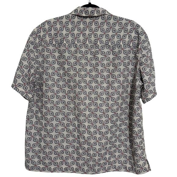 AMERICAN EAGLE Mens Short Sleeve Button Down Geometric Shirt Jacquard NWOT M - Picture 5 of 6